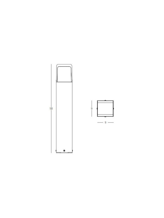 Zambelis Lights Small Post LED 13W 50x9x9cm