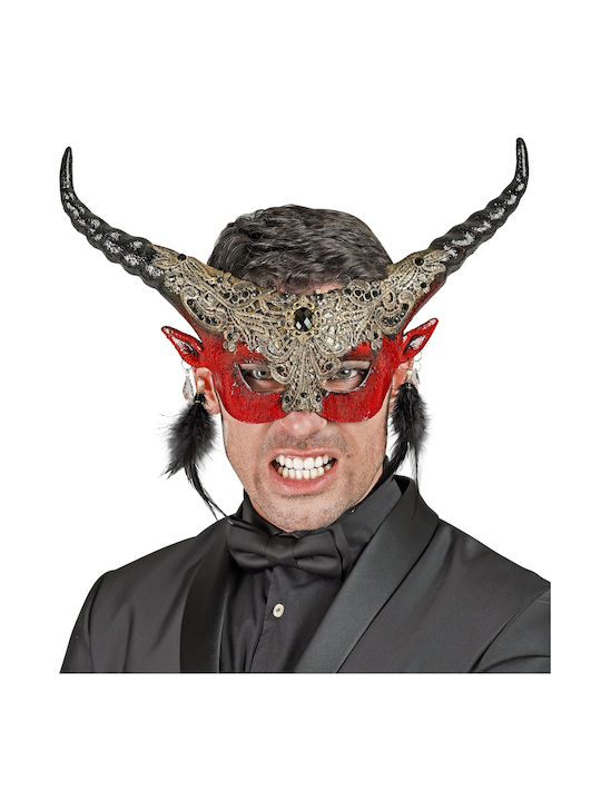 Μασκα Θεατρικη Devil Κοκκκινη Deluxe