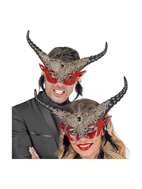 Μασκα Θεατρικη Devil Κοκκκινη Deluxe