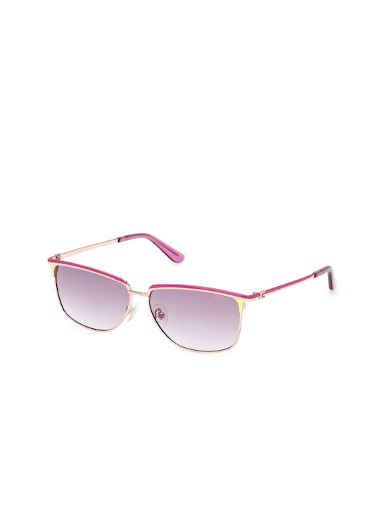 Guess Women's Sunglasses with Gold Metal Frame and Purple Gradient Lens GU00133 83Z