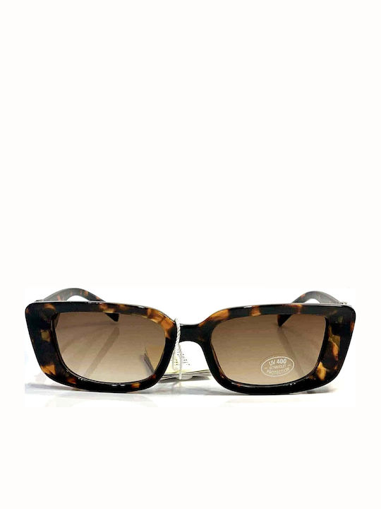 Woman's Fashion Women's Sunglasses with Brown Tartaruga Plastic Frame and Brown Gradient Lens G-92