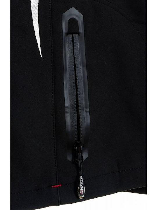Techno Χειμωνιάτικο Μπουφάν Softshell Αδιάβροχο και Αντιανεμικό Black