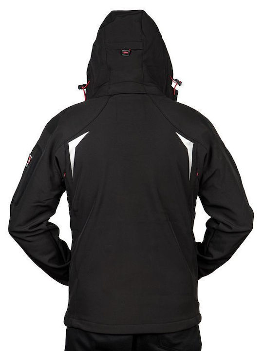Techno Geacă Softshell Iarna Waterproof și cu Protecție Împotriva Vântului Neagră