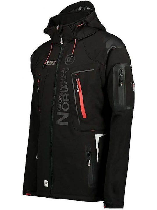 Techno Χειμωνιάτικο Μπουφάν Softshell Αδιάβροχο και Αντιανεμικό Black