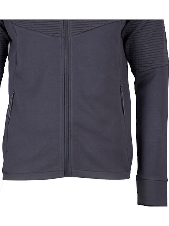 Ανδρική Ζακέτα Fleece με Κουκούλα Navy Μπλε