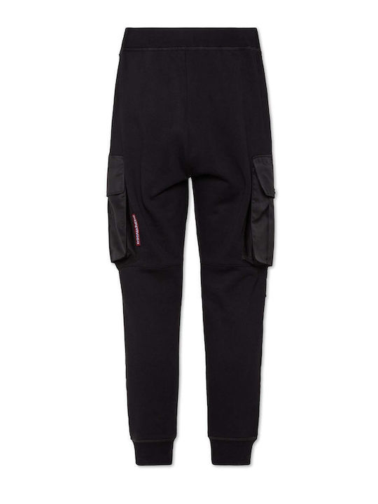 Cargo Sweatpants with Elastic Black
