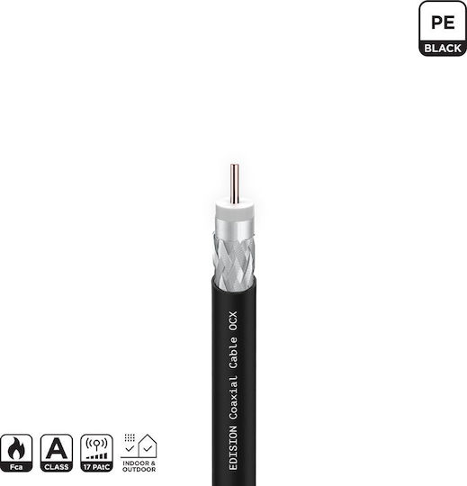 Edision Coaxial Cable Ocx-50 Cu Al Fca Pe Black 50m