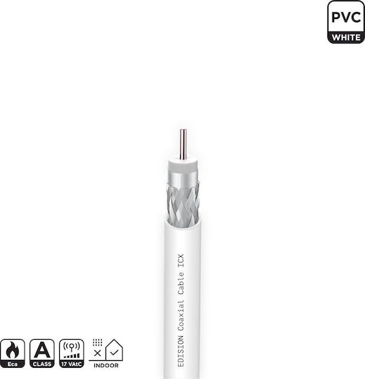 Cablu coaxial Edision Icx-10 Ccs Al Eca PVC alb 10m