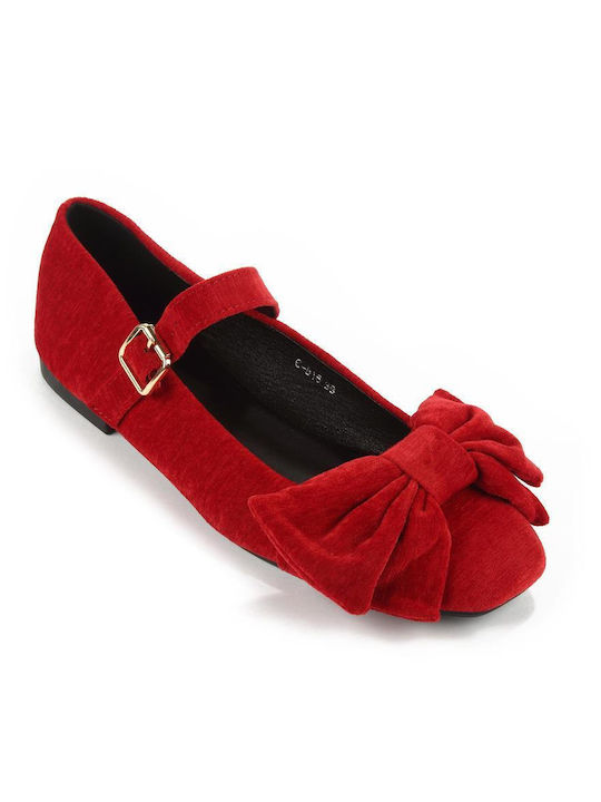 Fshoes Suede Ballerinas Fshoes Red