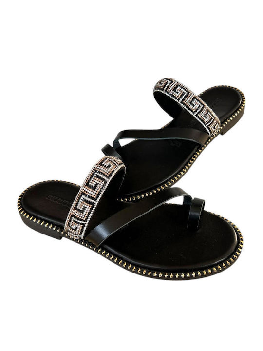 Sandale Casual Damă Din Piele Negru