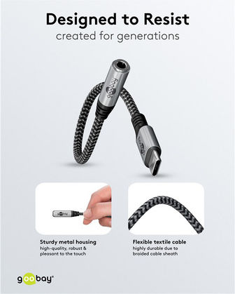 Goobay Μετατροπέας USB-C / 3.5mm male σε 3.5mm female Γκρι 1τμχ 74056