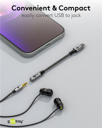 Goobay Μετατροπέας USB-C / 3.5mm male σε 3.5mm female Γκρι 1τμχ 74056