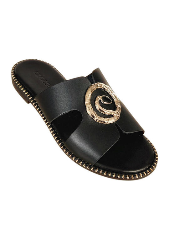Sandale Casual Damă Din Piele Negre