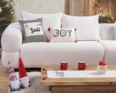 Nef-Nef Homeware Christmas Is All Around Χριστουγεννιάτικο Διακοσμητικό Μαξιλάρι Τετράγωνο Μπεζ 45x45εκ.