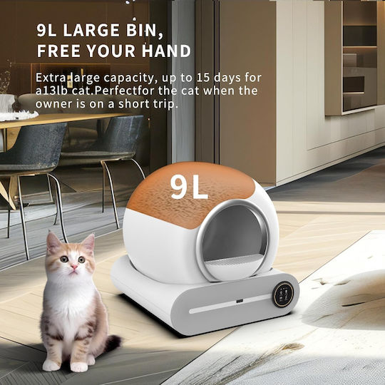 MrZoo Katzenklos Selbstreinigende Ecktoilette Weiß M48 x B52.5 x H50.5cm