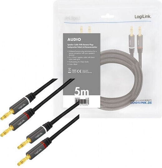 LogiLink 3.5mm male - 3.5mm male Cable Black 5m (CA1211)