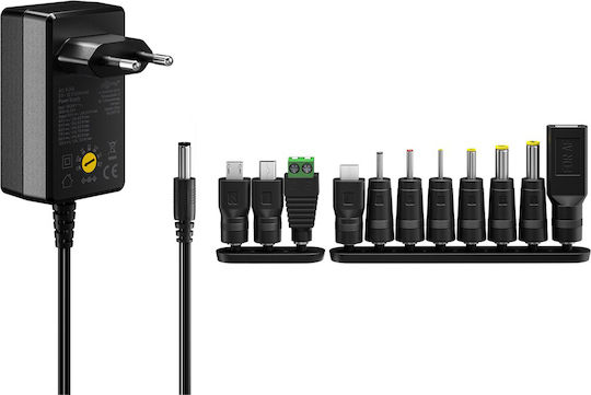 Goobay Universelles Netzadapter Einstellbare Spannung 5 2.4A mit Leistung 12W mit Steckerset (74436)