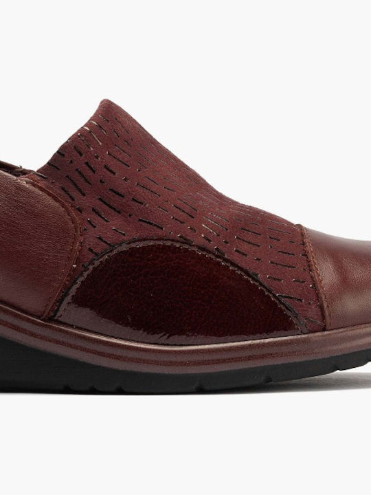 Mocasini dama în culoarea Burgundy