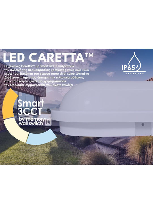 Elvhx Επιτοίχια Χελώνα Εξωτερική LED 8W με Ρυθμιζόμενο Λευκό Φως
