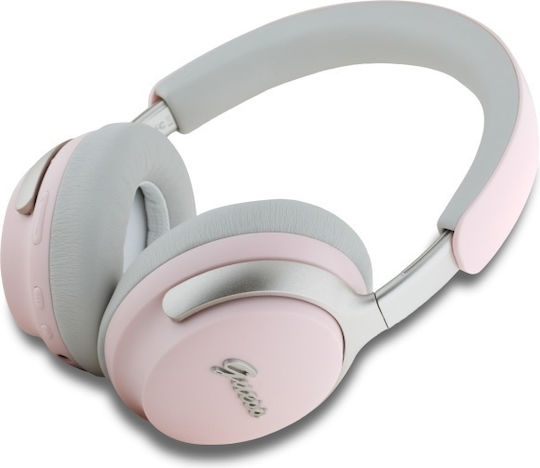 Guess Metal Script Logo Kabellose Bluetooth ANC + ENC Over-Ear Kopfhörer Pink
