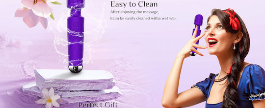 SMD Vibrator Wand, Ασύρματος Κλειτοριδικός δονητής, 20 Vibrations & 8 intensities, Purple