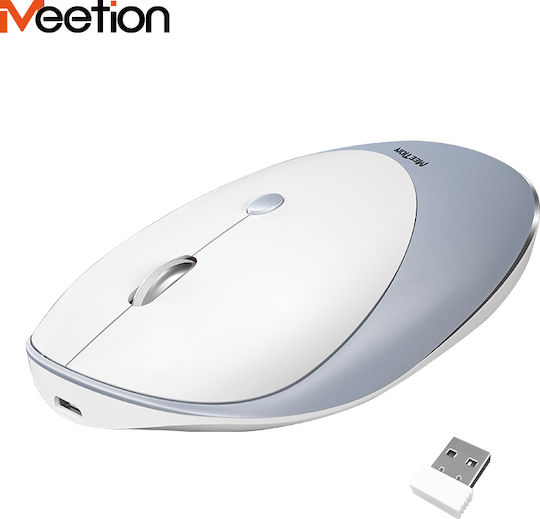 Meetion MT-R600 Ασύρματο Ποντίκι Ασημί
