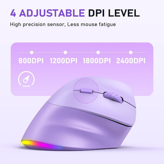 Meetion MT-BTM010R Wireless Ergonomic Mouse Purple