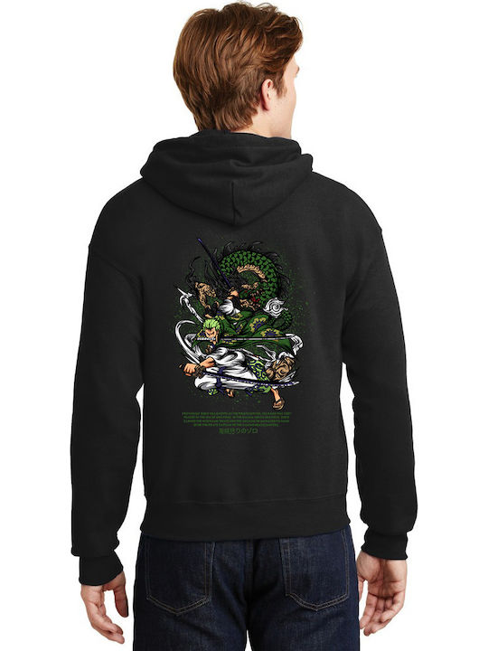 Hoodie One Piece Roronoa Zoro Pop Culture Black