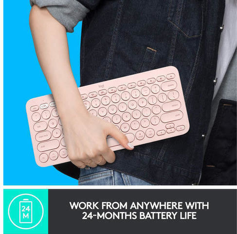 Logitech K380 for Mac Wireless Bluetooth Keyboard Only English US Pink