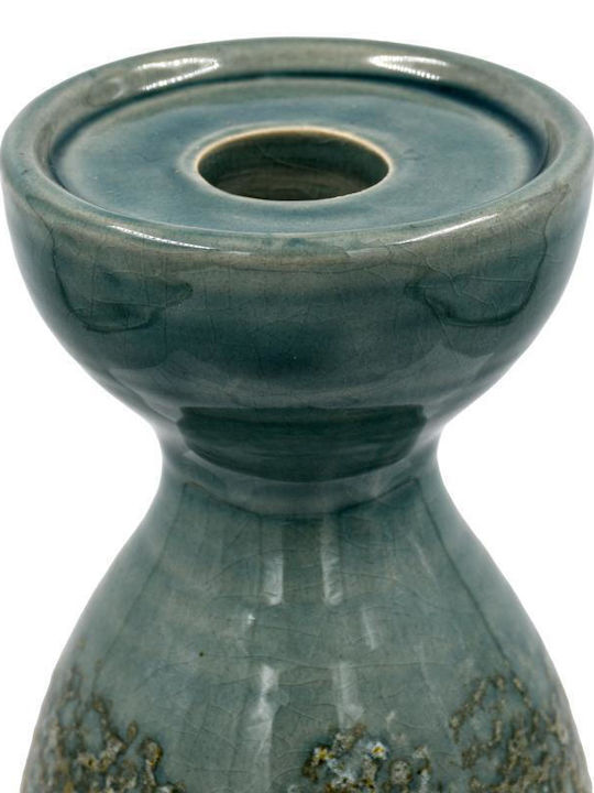 Fylliana Fl1029 Candle Holder suitable for Tealights Ceramic in Green Color 10x21cm 1pcs