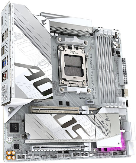Gigabyte B850M Aorus Elite WIFI6E Ice Motherboard Micro ATX με AMD AM5 Socket