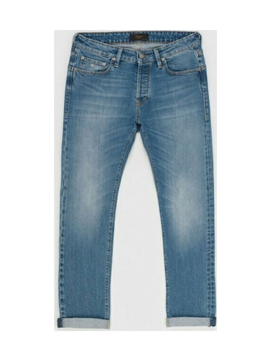 Simon Pantaloni Jeans pentru Bărbați Elastic cu Croială Slim Straight Blue
