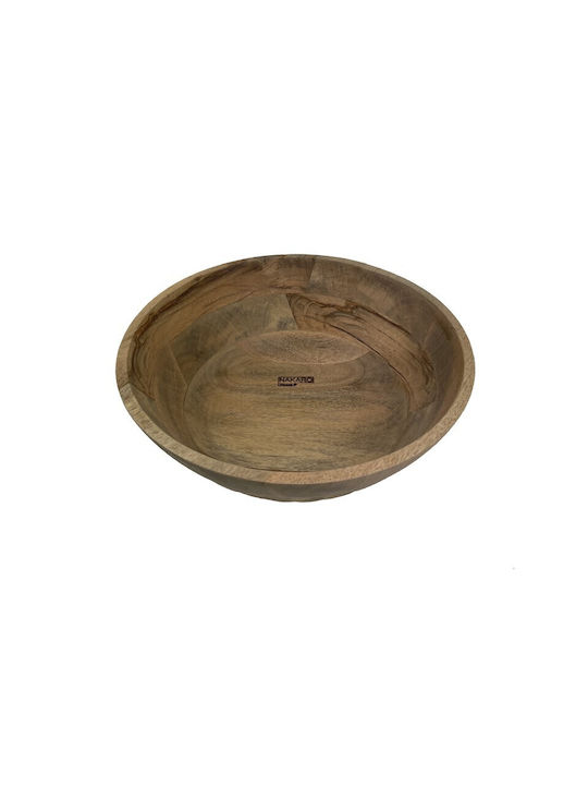 Nakaro Wood Wooden Salad Bowl Brown 35x35x15cm