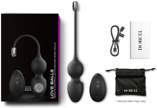 Dorcel Drahtlos Vaginalbälle Ferngesteuerte vibrierende Silikon-Kegelkugeln Black
