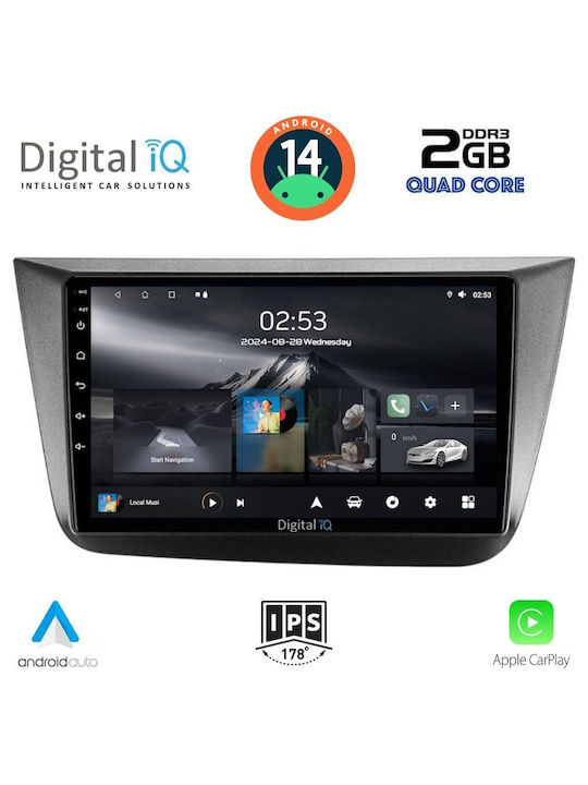 Digital IQ Auto-Audiosystem für Seat Altea 2004-2015 (Bluetooth/USB/AUX/WiFi/GPS/Apple-Carplay/Android-Auto) mit Touchscreen 9"