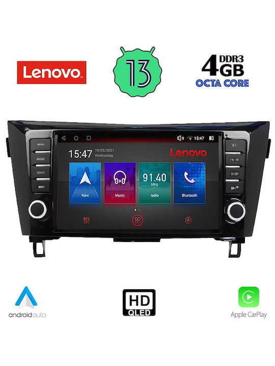 Lenovo Car Audio System for Nissan Qashqai / X-Trail 2014-2021 (Bluetooth/USB/AUX/WiFi/GPS/Apple-Carplay/Android-Auto) with Touch Screen 10"