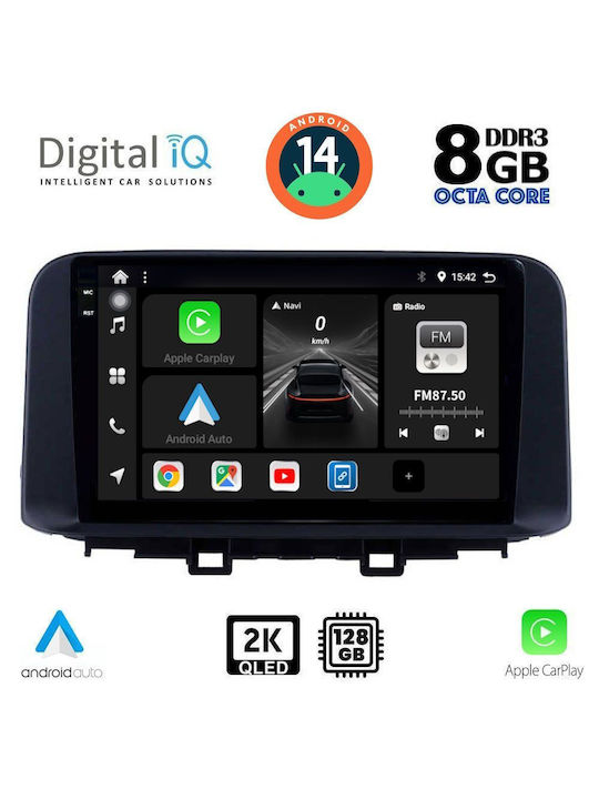 Digital IQ Car Audio System for Hyundai Kona 2017 (Bluetooth/USB/AUX/WiFi/GPS/Apple-Carplay/Android-Auto) with Touch Screen 10"