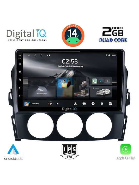 Digital IQ Автомобилна Аудио Система (Блутут/USB/AUX/WiFi/GPS/Apple-Carplay/Android-Auto) с Тъчскрийн 9"