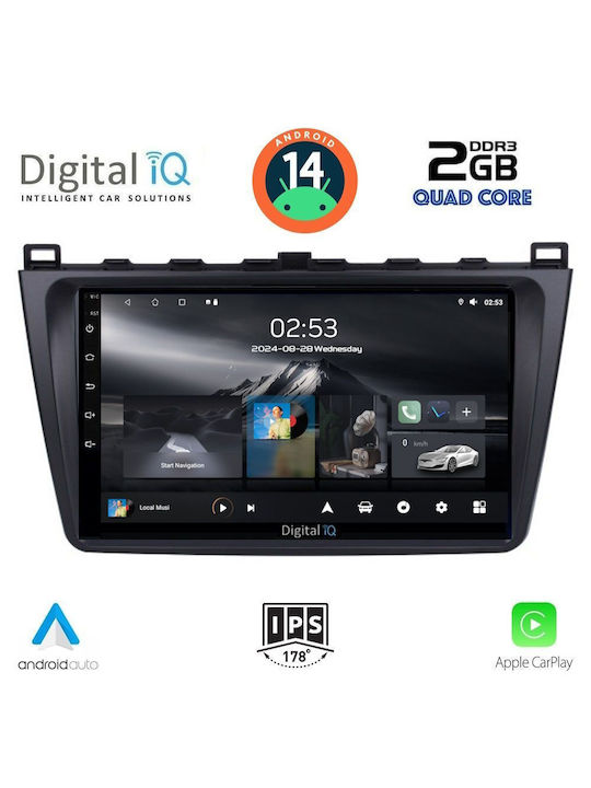 Digital IQ Car-Audiosystem für Mazda 6 2008-2012 (Bluetooth/USB/AUX/WiFi/GPS/Apple-Carplay/Android-Auto) mit Touchscreen 9"