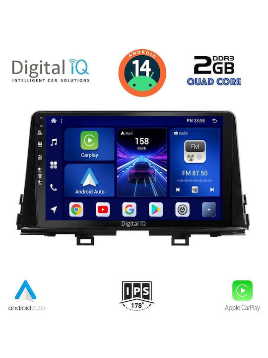 Digital IQ Car Audio System for Kia Picanto 2017-2021 (Bluetooth/USB/AUX/WiFi/GPS/Apple-Carplay/Android-Auto) with Touch Screen 9"