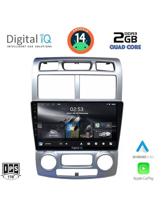 Digital IQ Car-Audiosystem für Kia Sportage 2004-2010 mit Klima (Bluetooth/USB/AUX/WiFi/GPS/Apple-Carplay/Android-Auto) mit Touchscreen 9"