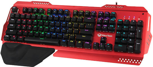 Meetion MK20 Gaming Μηχανικό Πληκτρολόγιο με RGB φωτισμό (Αγγλικό US) Κόκκινο
