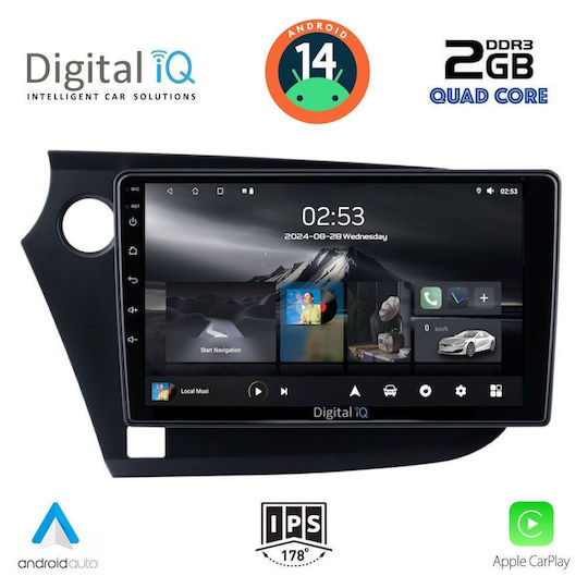 Digital IQ Ηχοσύστημα Αυτοκινήτου για Honda Insight 2009-2014 (Bluetooth/USB/AUX/WiFi/GPS/Apple-Carplay/Android-Auto) με Οθόνη Αφής 9"