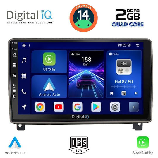 Digital IQ Ηχοσύστημα Αυτοκινήτου για Peugeot 407 2004-2011 (Bluetooth/USB/AUX/WiFi/GPS/Apple-Carplay/Android-Auto) με Οθόνη Αφής 9"