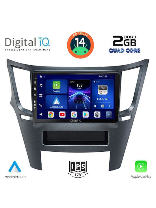 Digital IQ Car Audio System for Subaru Legacy / Outback 2009 (Bluetooth/USB/AUX/WiFi/GPS/Apple-Carplay/Android-Auto) with Touch Screen 9"