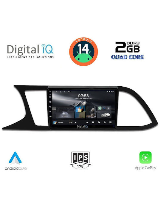 Digital IQ Car Audio System for Seat Leon 2012-2021 (Bluetooth/USB/AUX/WiFi/GPS/Apple-Carplay/Android-Auto) with Touch Screen 9"