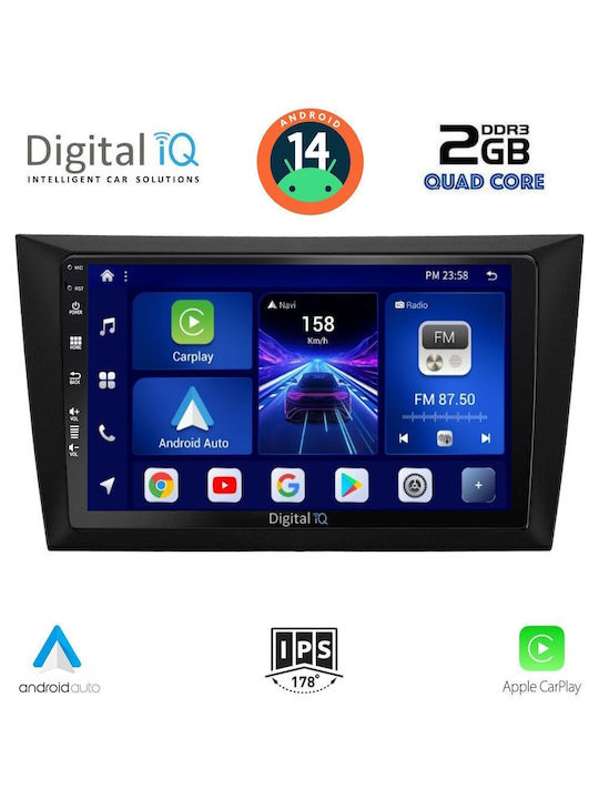 Digital IQ Auto-Audiosystem für Volkswagen Golf 2009-2012 (Bluetooth/USB/AUX/WiFi/GPS/Apple-Carplay/Android-Auto) mit Touchscreen 9"