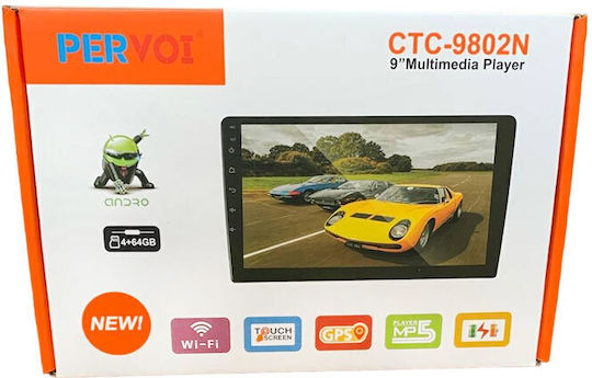 PerVoi Ηχοσύστημα Αυτοκινήτου 2DIN (Bluetooth/USB/WiFi/GPS/Apple-Carplay/Android-Auto) με Οθόνη Αφής 9"