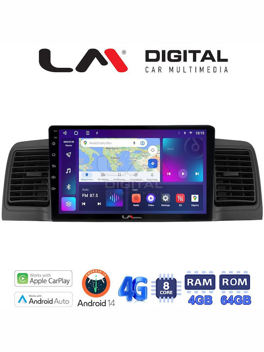 LM Digital Sistem Audio Auto pentru Toyota Corolla 2000-2007 (Bluetooth/USB/WiFi/GPS/Apple-Carplay/Android-Auto) cu Ecran Tactil 9"