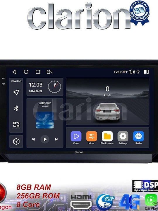 Clarion Sistem Audio Auto pentru Seat Ibiza / Arona 2018> (Bluetooth/USB/WiFi/GPS/Apple-Carplay/Android-Auto) cu Ecran Tactil 9"